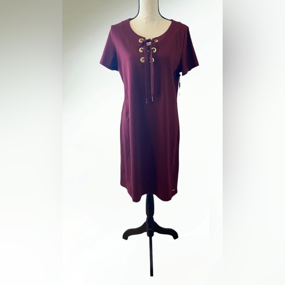 Calvin Klein Burgundy Dress Size Large - Picture 1 of 7